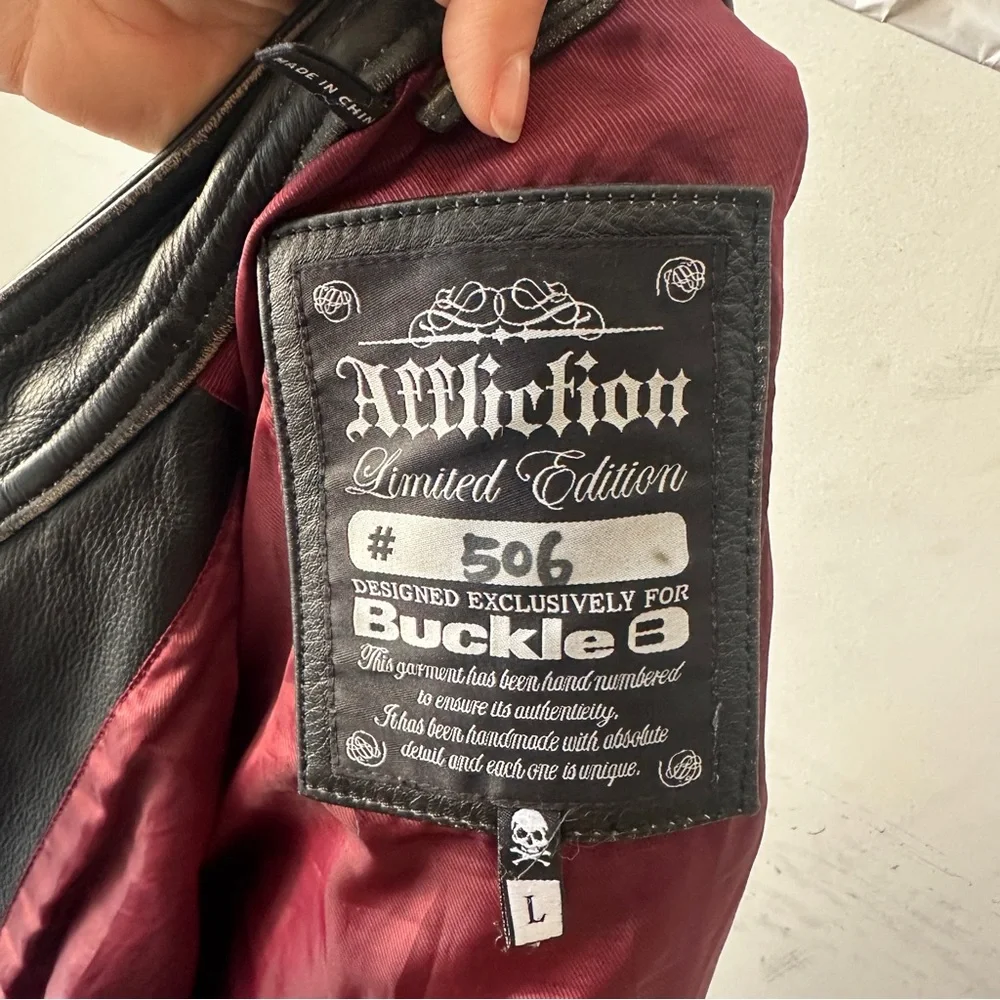 Affliction Limited Edition Buckle Leather Jacket - Picture 2 of 12